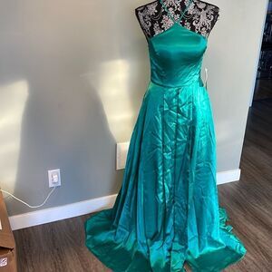 Sequin Hearts Sea Green Graduation Dress